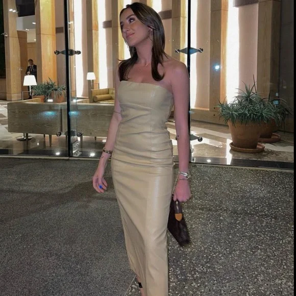 NWT Zara Faux Leather Dress - Picture 6 of 16